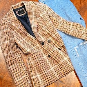 Bershka Plaid Blazer